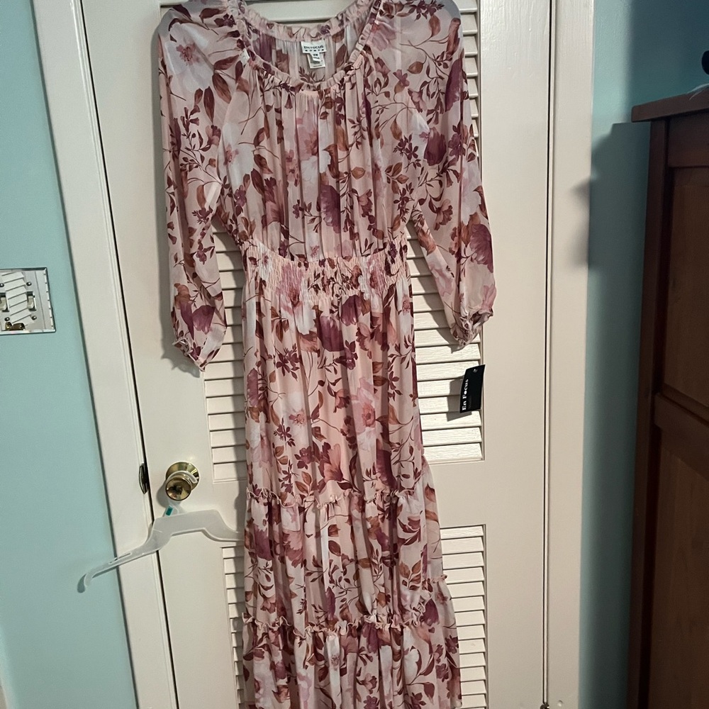 Pretty in pink long dress with sleeves